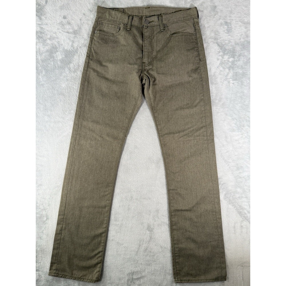Levis‎ 513 Pants Mens 33x34 Green Slim Straight Chino